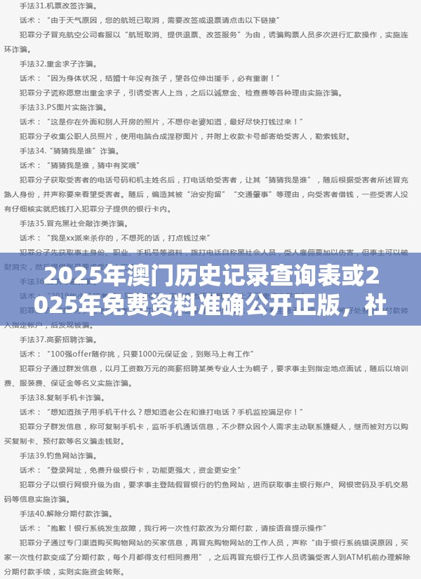 2025年澳门历史记录查询表或2025年免费资料准确公开正版，社会释义、解释与落实-留心欺诈性广告
