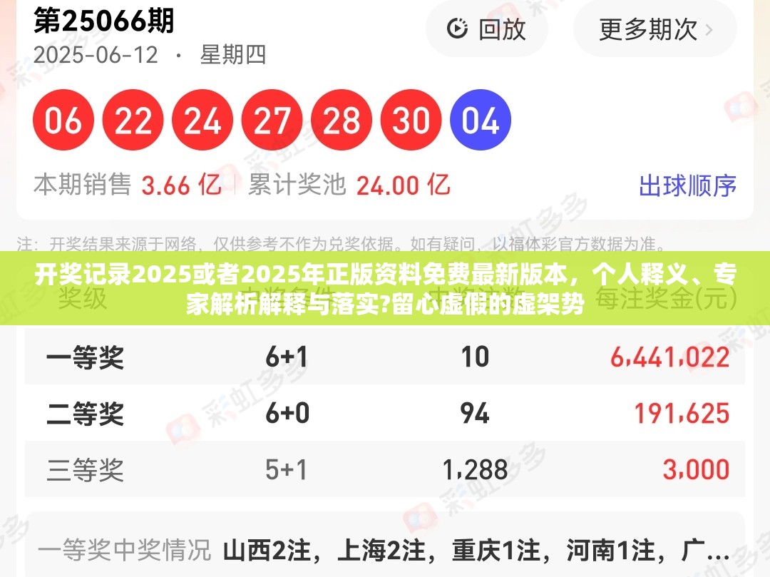 开奖记录2025或者2025年正版资料免费最新版本，个人释义、专家解析解释与落实?留心虚假的虚架势